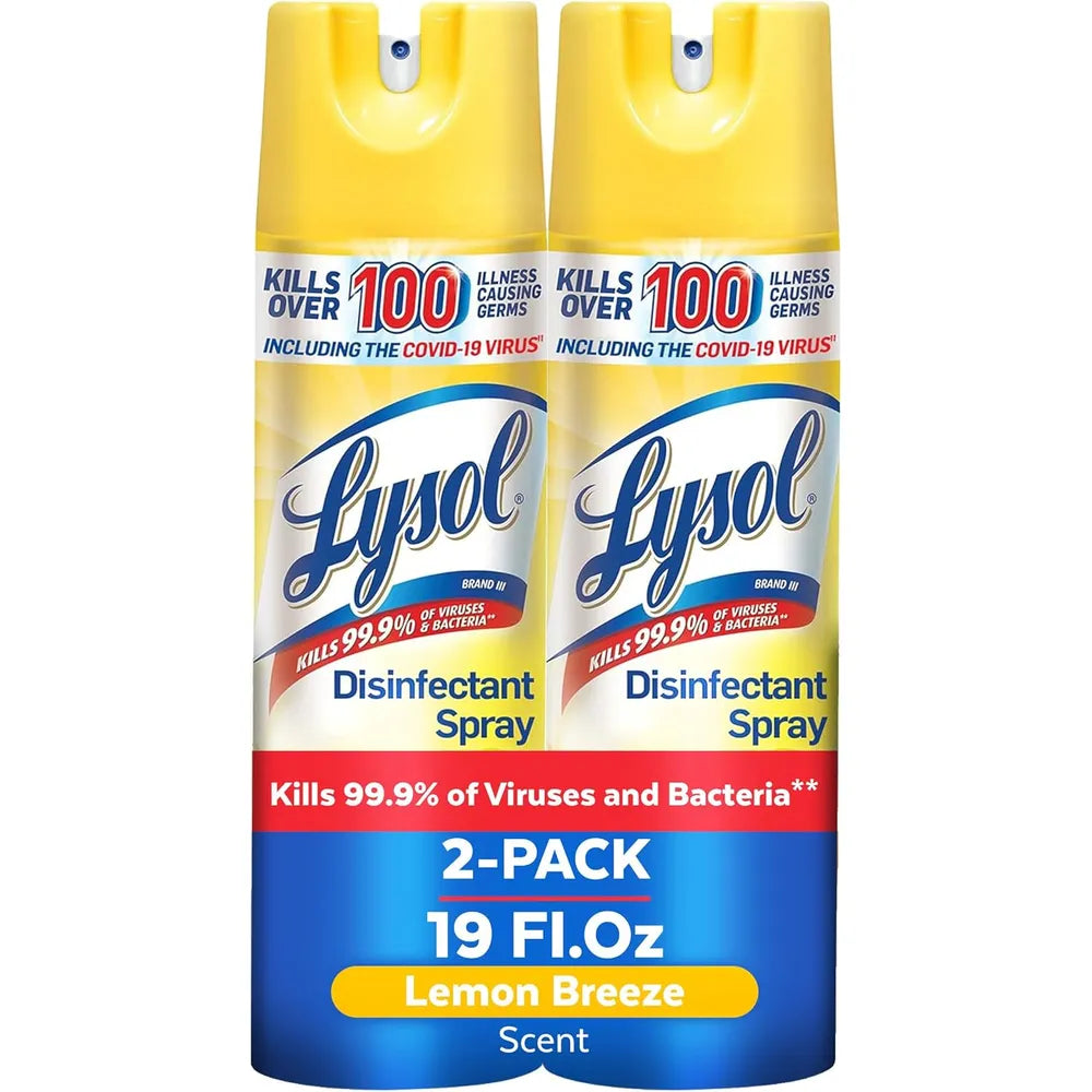 Lysol Disinfectant Spray-Lemon Breeze 2 pack 19oz (19 oz each) (Pack of 4)