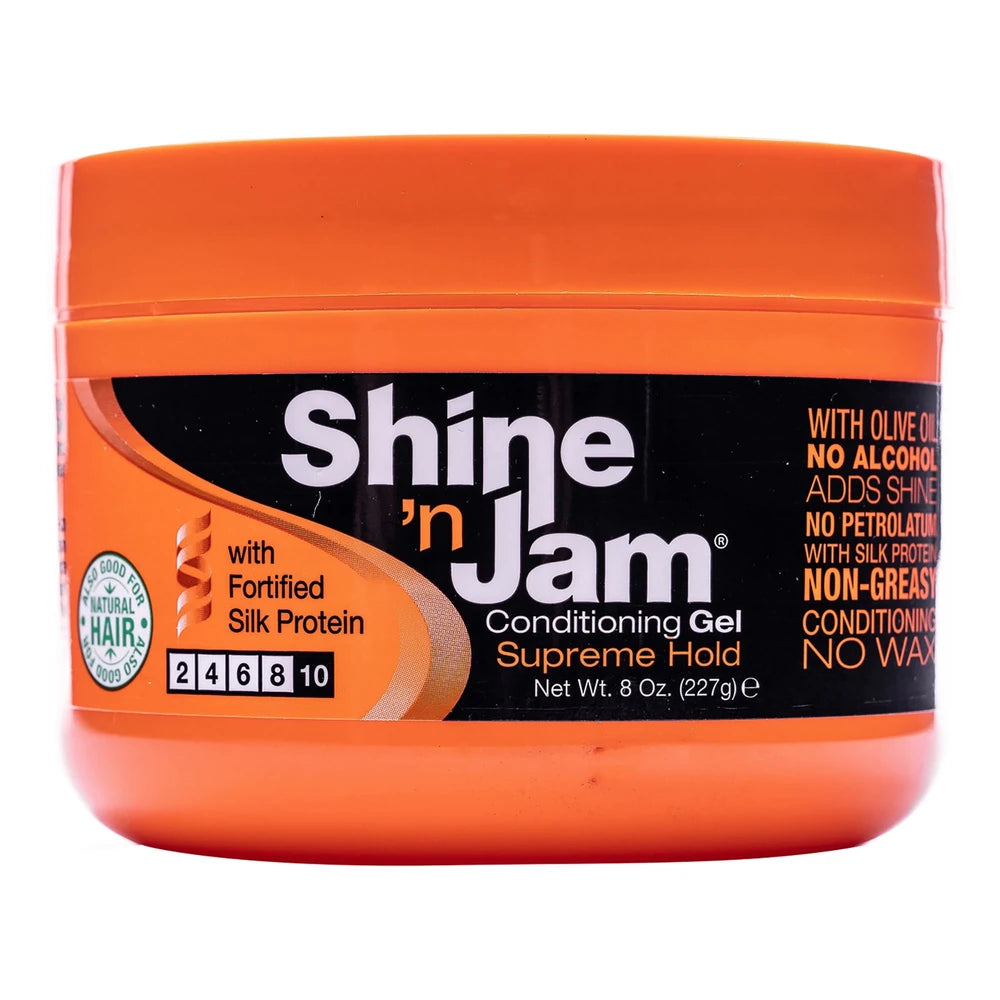 Ampro Shine-n-Jam Supreme Hold Hair Styling Gel 8 oz 8oz (Pack of 6)