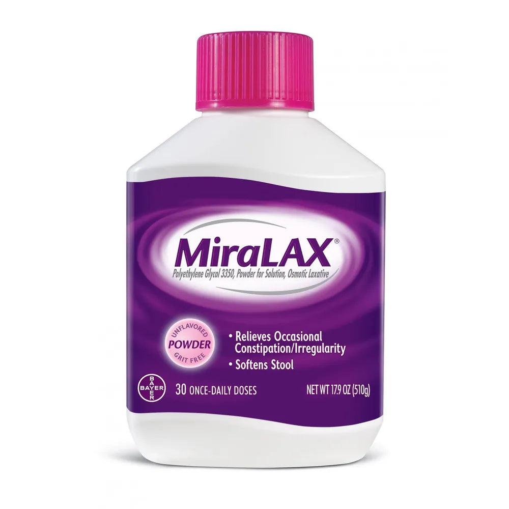 Miralax Laxative Powder To Relieves Constipation 30 Days 17.9Oz (Pack of 12)