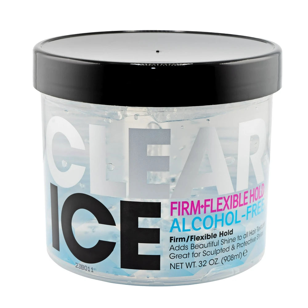 Clear Ice® Ultra Hold Protein Unisex Styling Gel for Resistant Hair Textures 32 32oz (Pack of 6)