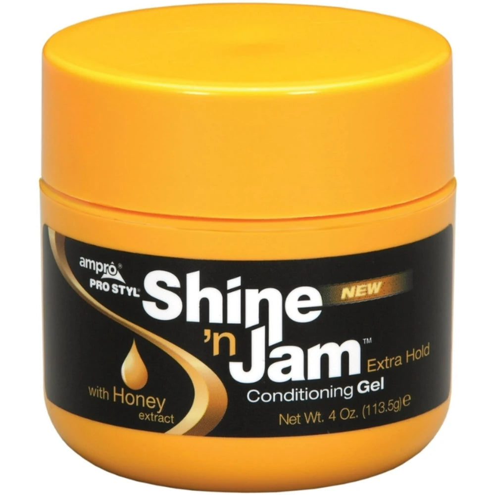 Ampro Shine N Jam Extra Hold Conditioning Styling & Braiding Gel 4oz. Textured 4oz (Pack of 6)