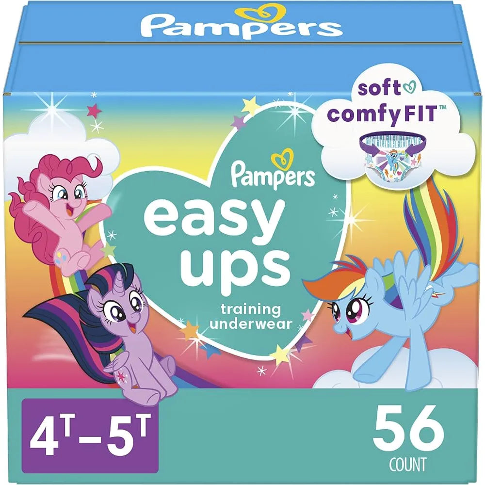 Pampers Easy Ups Girl Training Pants Super Pack, Size 4T-5T, 56 Ct 65.12oz (Pack of 1)