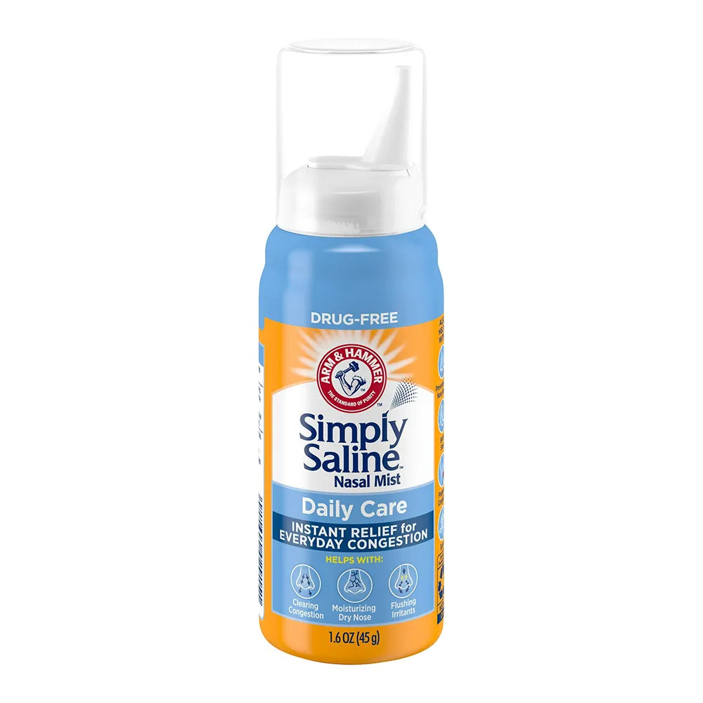 Simply Saline Sterile Saline Nasal Mist For Nasal Relief 1.6Oz (Pack of 24)