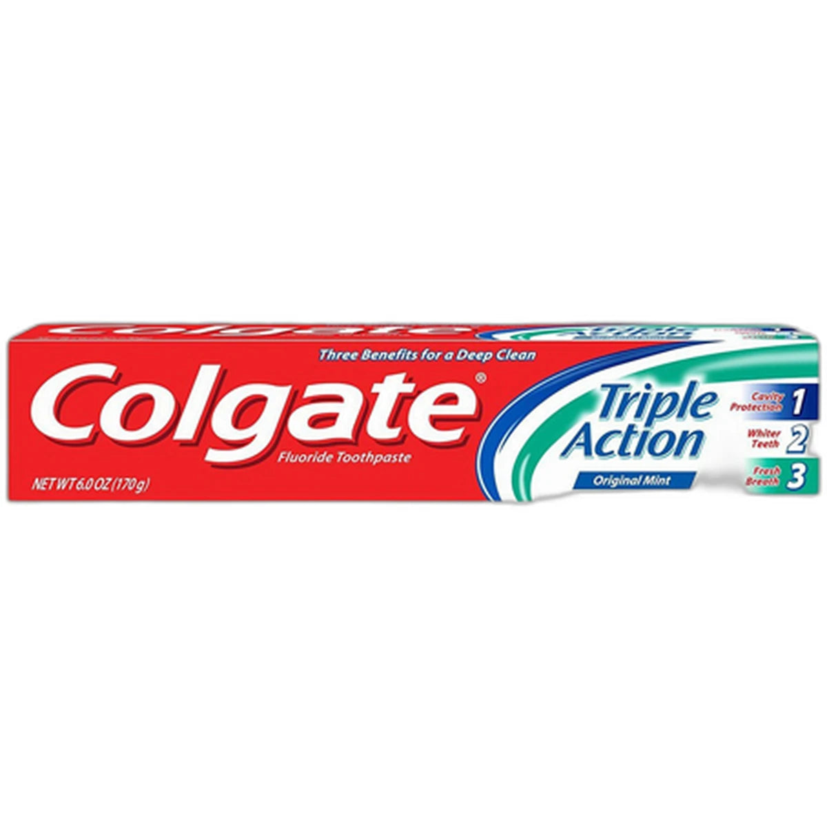 Colgate Triple Action Flouride Toothpaste Original Mint 6Oz (Pack of 24)