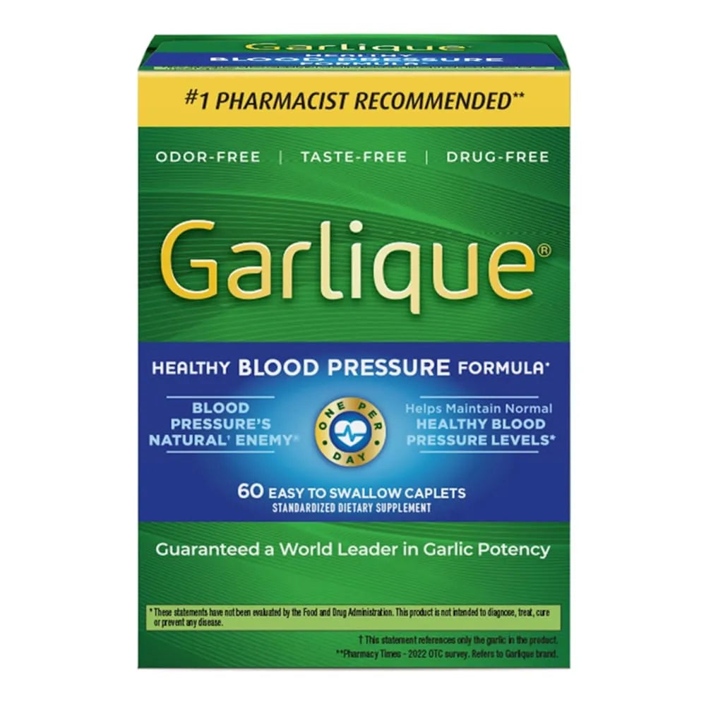 Garlique Healthy Blood Pressure Supplement Odor Free Garlic 1800 mcg Allicin 2.8oz (Pack of 24)