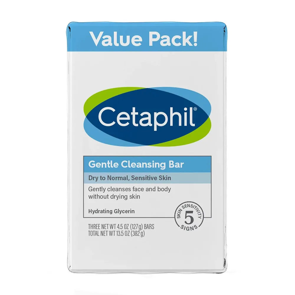 Cetaphil Gentle Cleansing Bar Value Pack Sensitive Skin 13.5oz (Pack of 6)