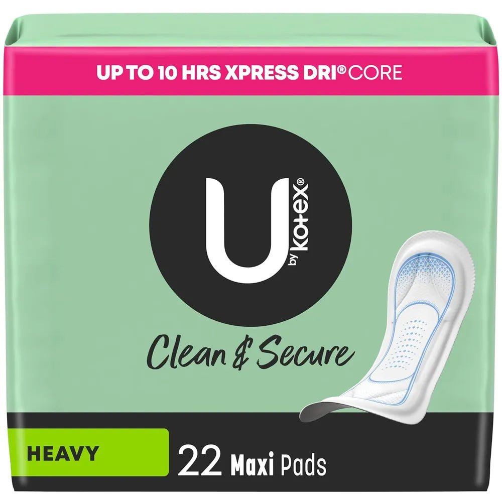 U by Kotex Natural Balance Maxi Long Super Security Maxi Pads 22 ea 9.6oz (Pack of 8)