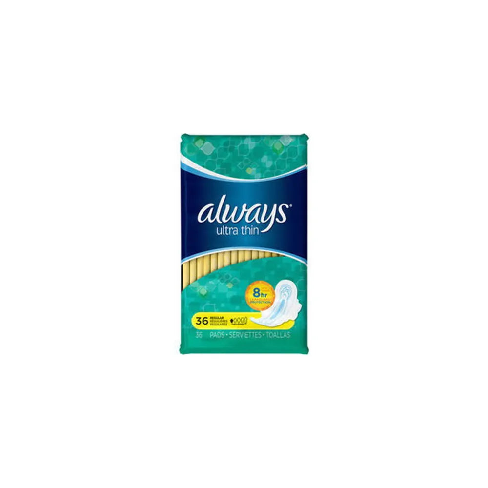 Always Ultra Thin Maxi Pads With Flexi-Wings Regular36 Ea 6 Pack 36.48Oz (Pack of 6)