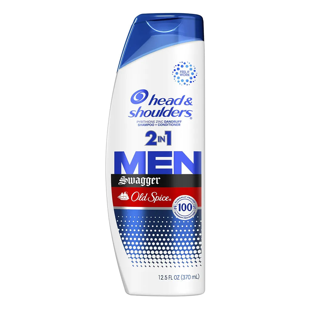 Head & Shoulders Mens 2 in 1 Dandruff Shampoo and Conditioner Old Spice Swagger 12.5Oz (Pack of 6)