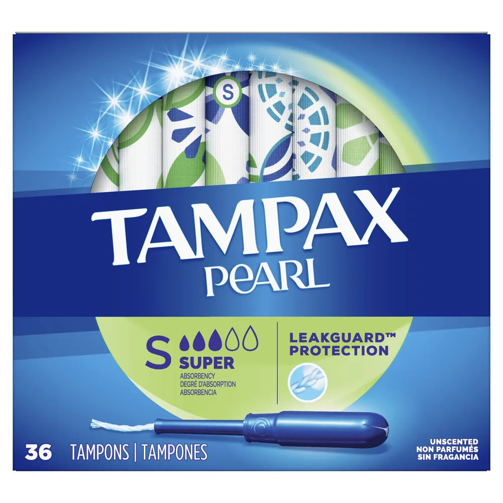 Tampax Pearl With Plastic Super Absorbency Tampons Applicator Unscented36 Ea 9.97Oz (Pack of 12)