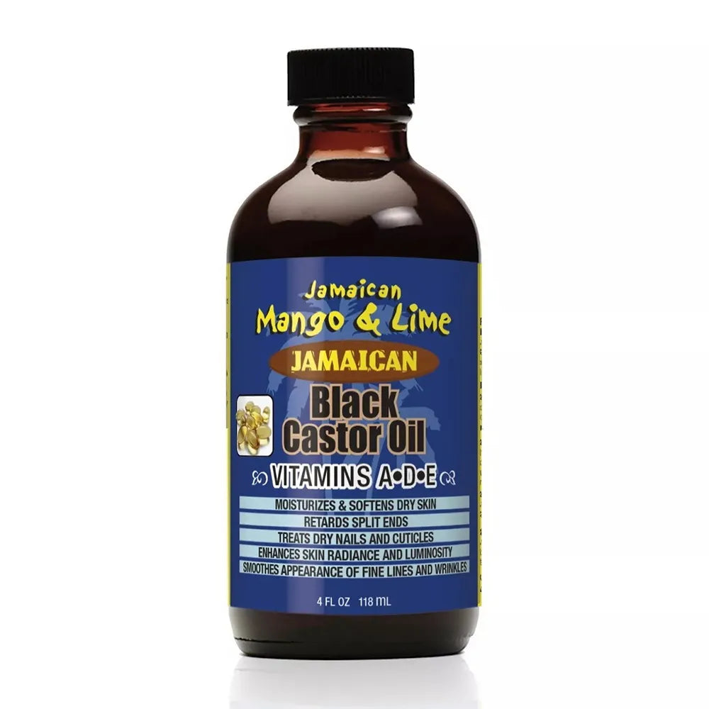 Jamaican Mango and Lime Black Castor Oil with Vitamins A D and E 4Oz (Pack of 6)