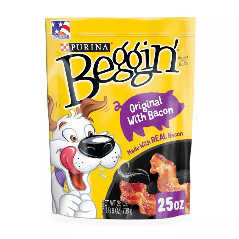 Purina Beggin Strips Dog Treats Original with Bacon Flavor 25Oz (Pack of 4)