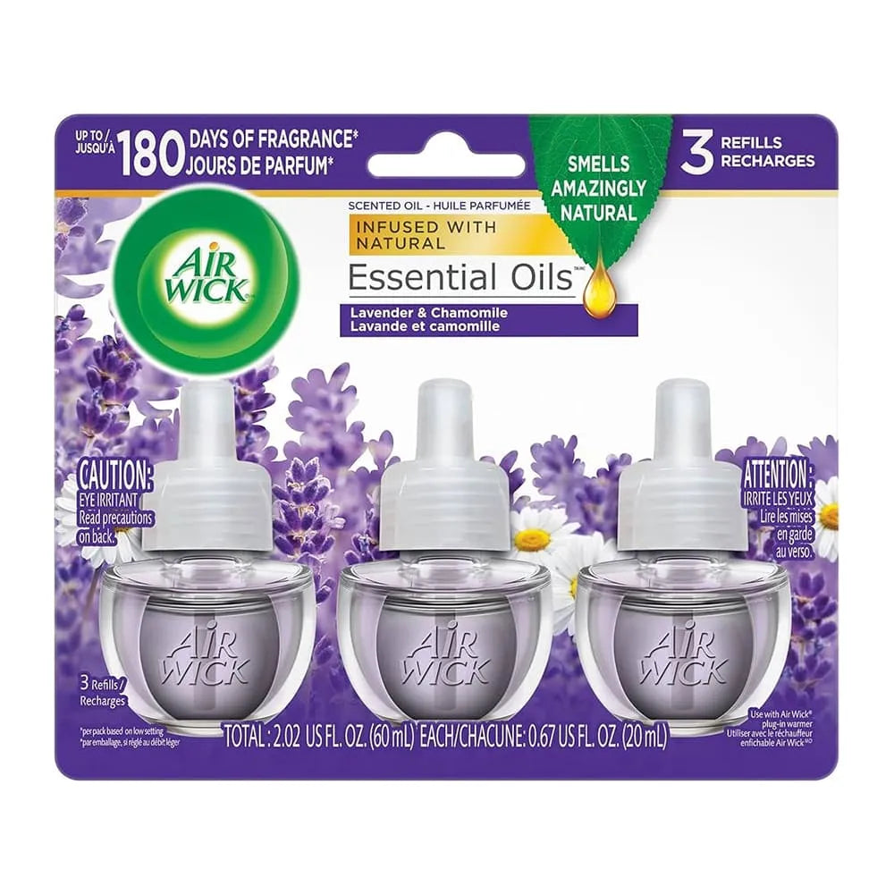 Air Wick Essential Oils Scented Oil Refill Lavender & Chamomile 0.67Oz (Pack Of 6)