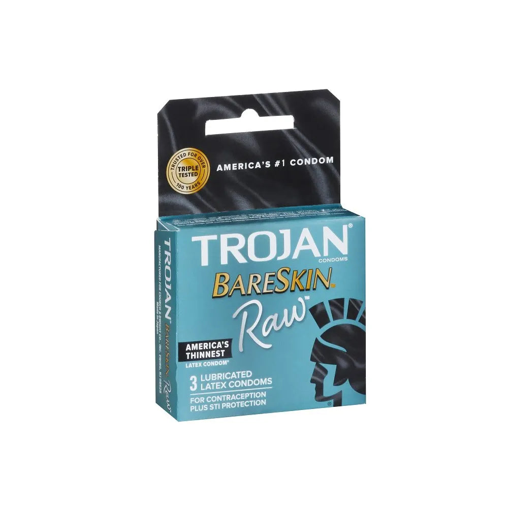 Trojan Bareskin Raw Condom 3 Count 1.13oz (Pack of 48)