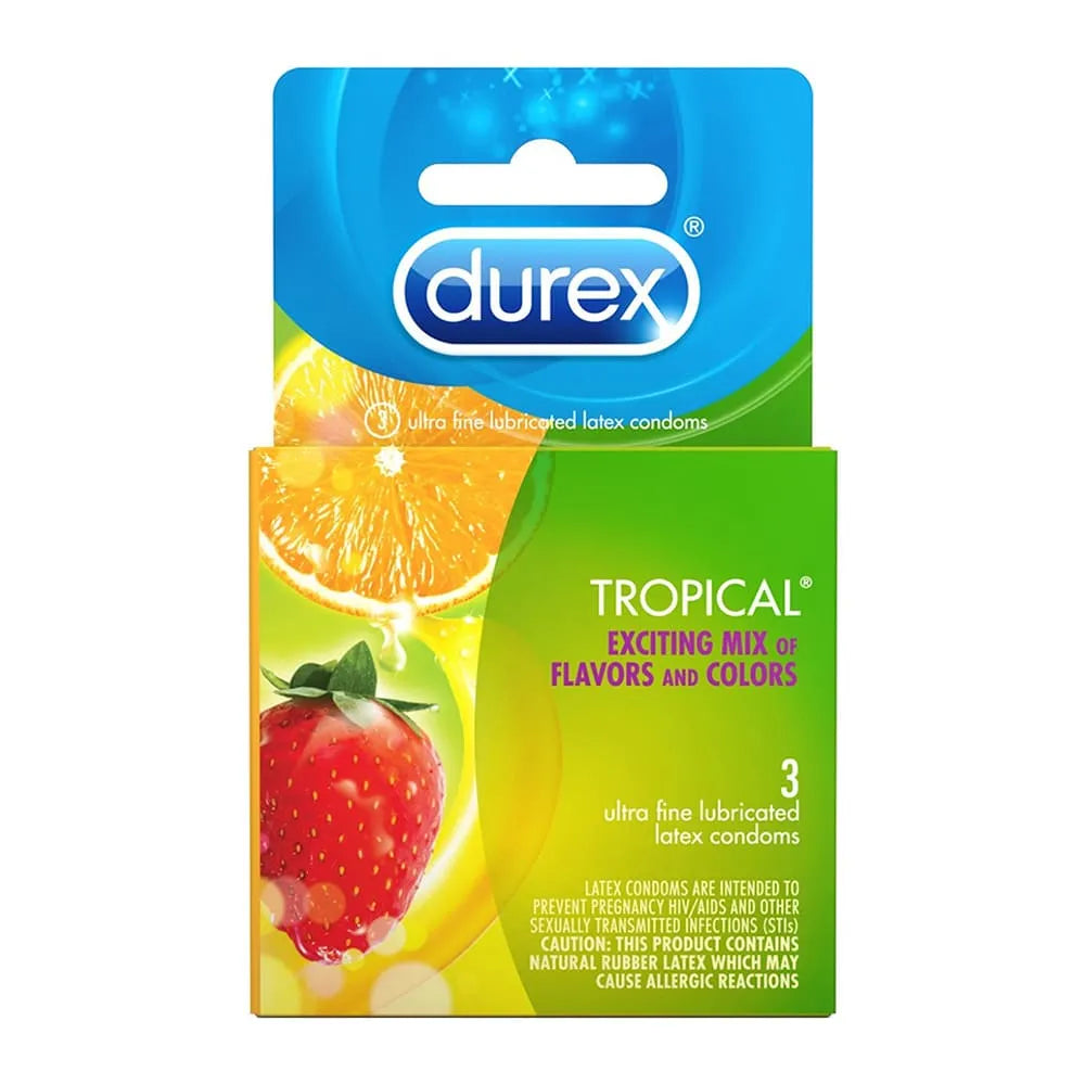 Durex Tropical Natural Flavored Condoms 4.41oz (Pack of 144)