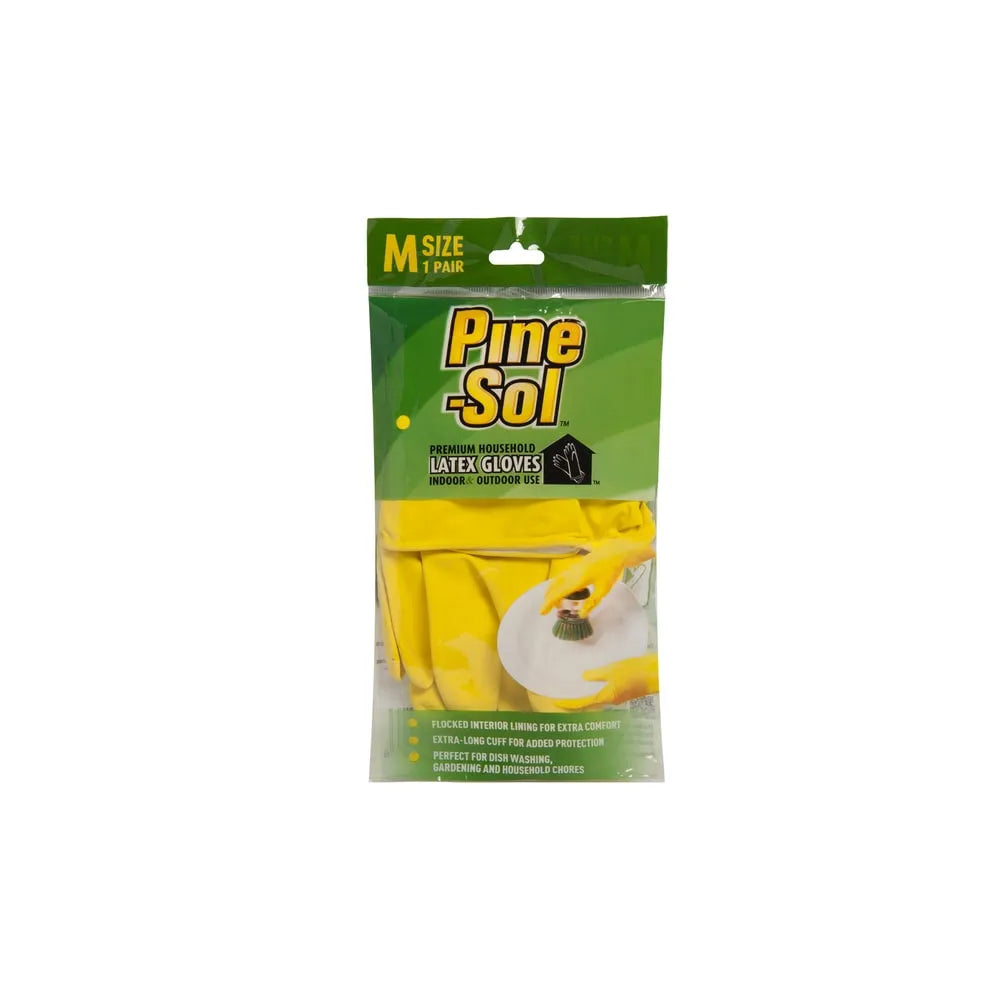 Pine-Sol Premium Latex Gloves Medium 1 Pair 0.64Oz (Pack Of 24)