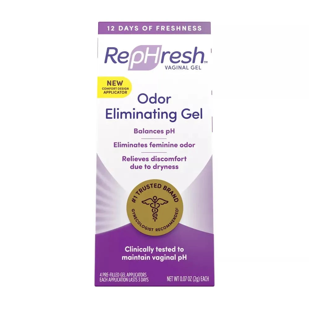 Rephresh Vaginal Personal Lubricant Odor Eliminating Gel 0.14Oz (Pack Of 24)