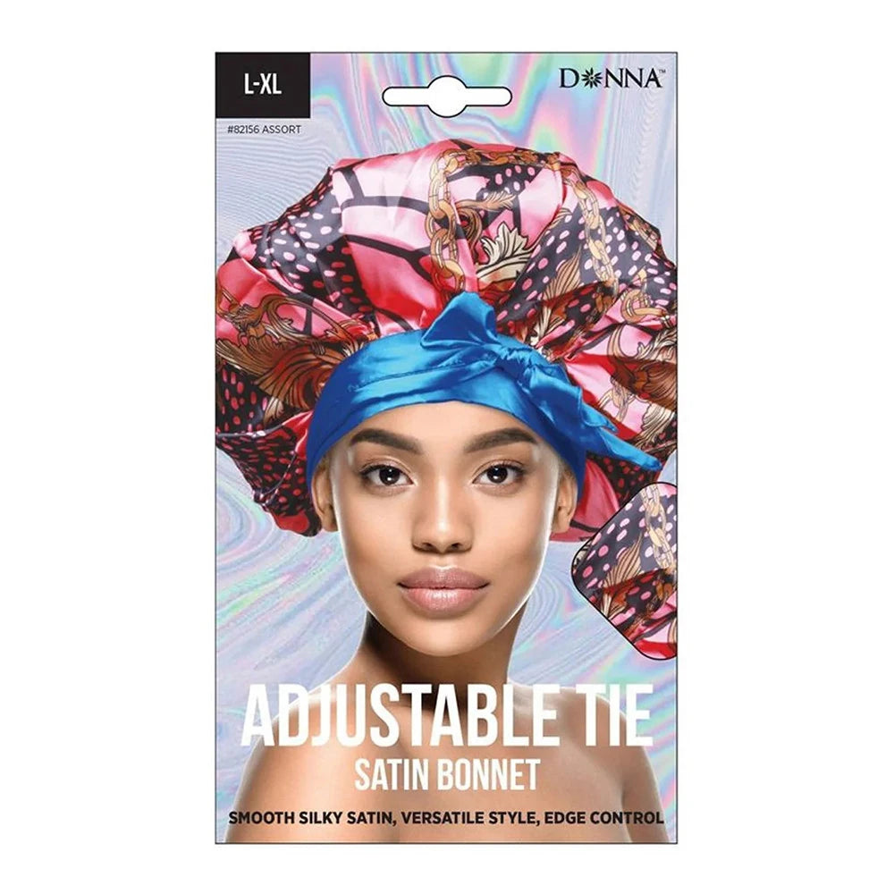 Donna Adjustable Tie Satin Bonnet - L/XL nan (Pack of 48)