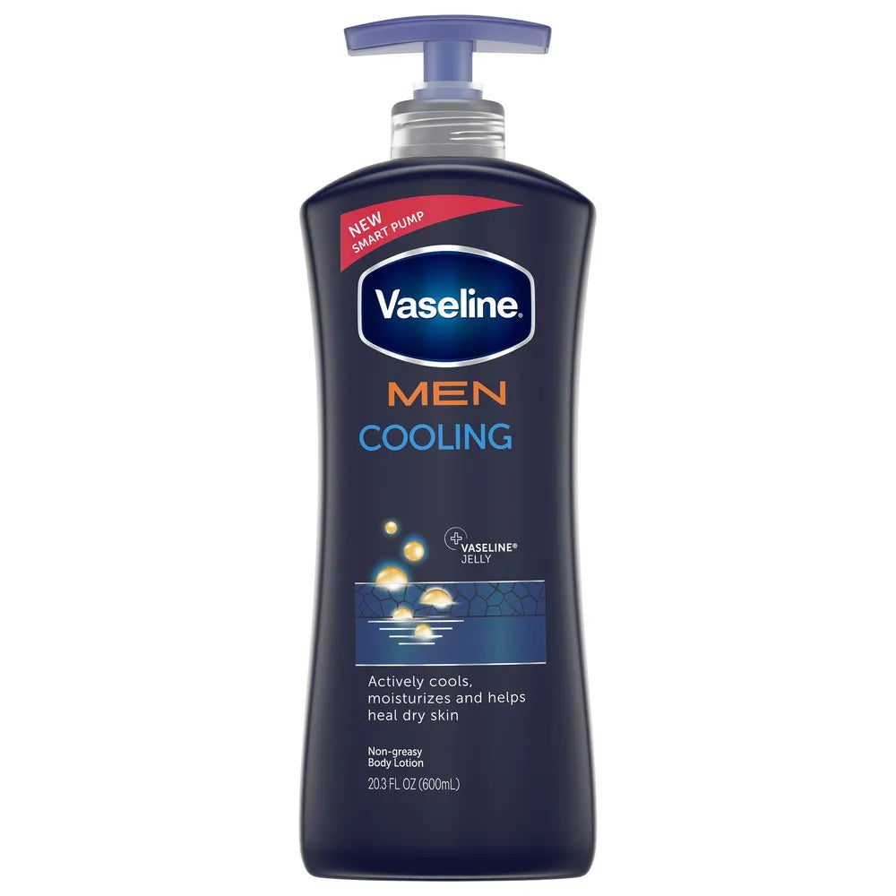 Vaseline Men Cooling Hydration 3-in-1 for Dry Skin 20.3Oz (Pack of 4)