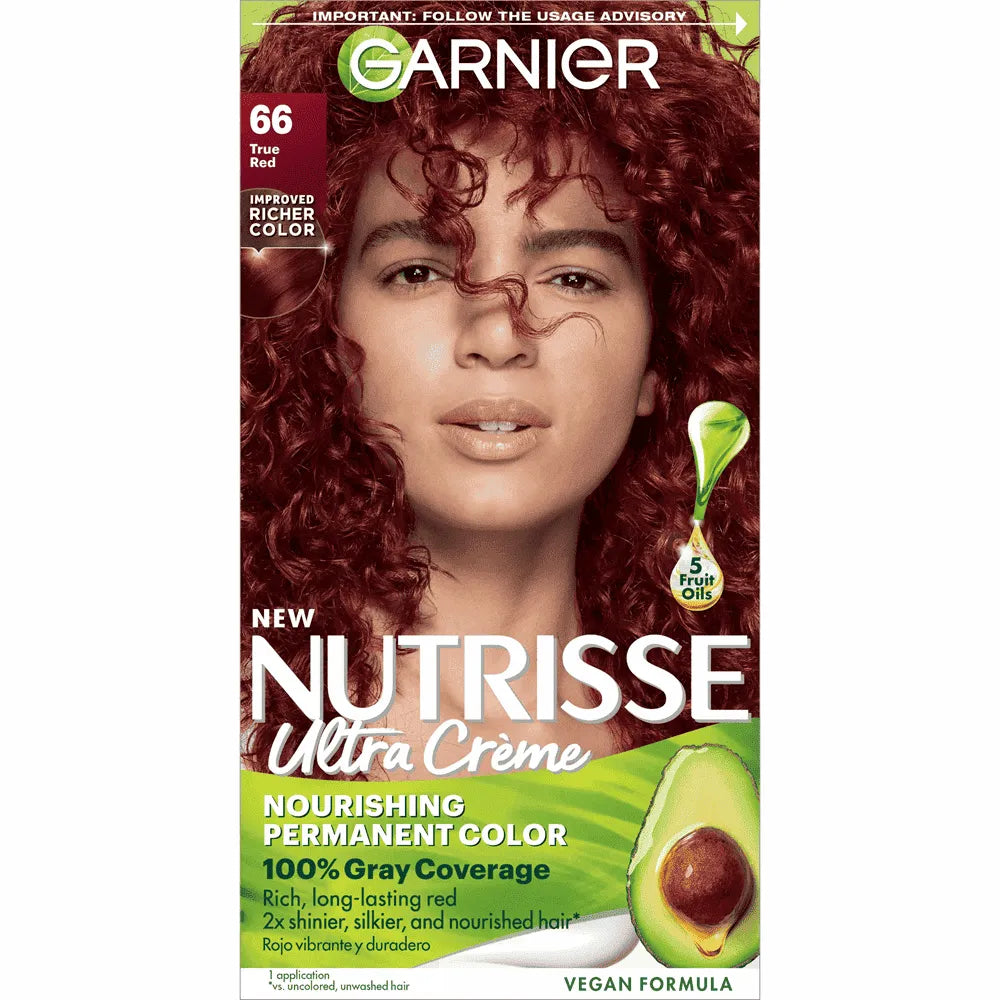 Garnier Nutrisse Permanent Creme Haircolor #66 True Red 7.71Oz (Pack of 12)
