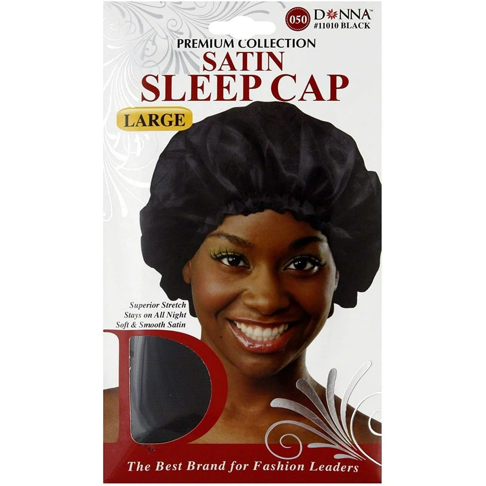 Donna collection Satin Sleep Cap Black 1 ea nan (Pack of 48)
