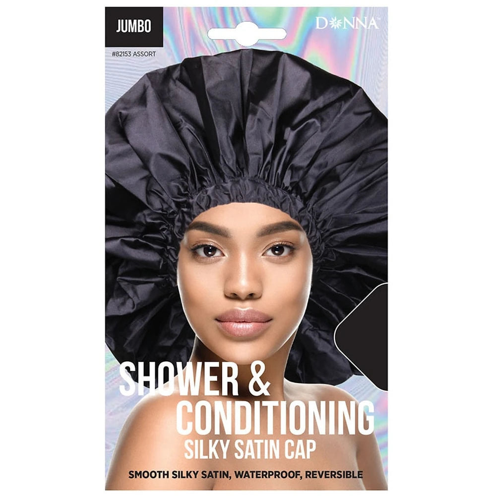 Donna Jumbo Shower and Conditioning Silky Satin Cap 82153 Assorted Packaging M nan (Pack of 48)