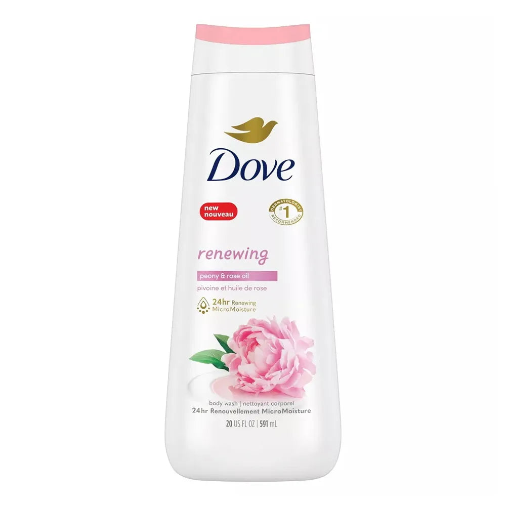 Dove Renewing Body Wash Peony And Rose Oil 20Oz (Pack of 4)