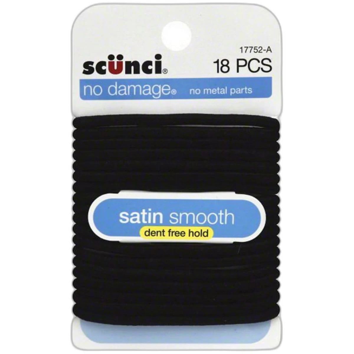 Scunci No Damage Medium Hold Hair Ties Satin Smooth 1.44Oz (Pack of 48)