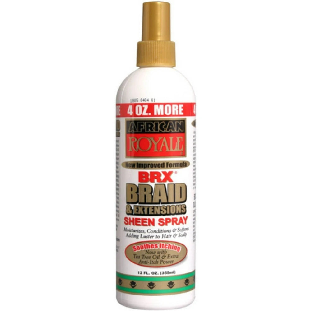 African Royale BRX Braid and Extensions Moisturizing Sheen Hair Spray 12 fl oz 12 Fl. Oz (Pack of 12)