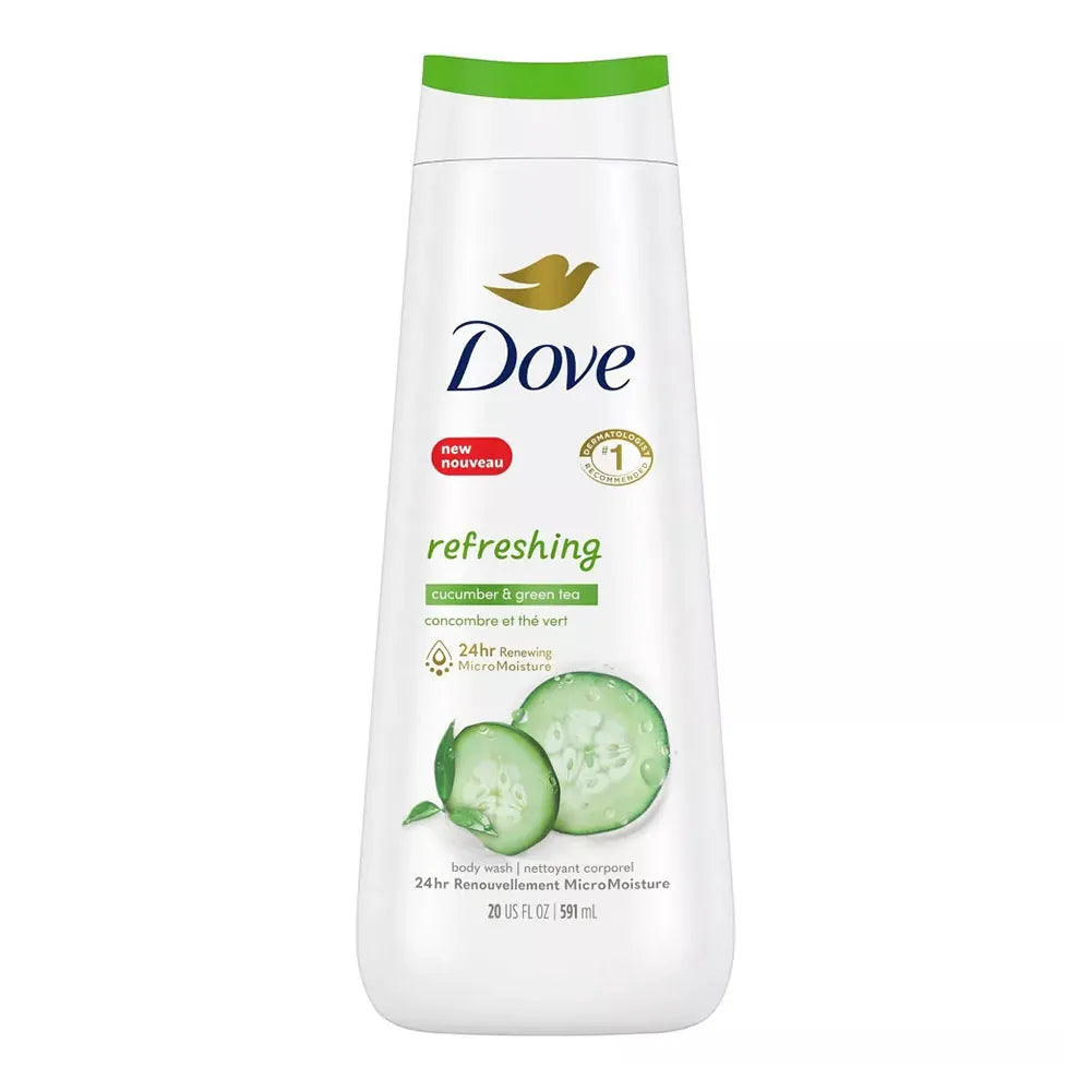 Dove Body Wash Cool Moisture Cucumber and Green Tea 20Oz (Pack of 4)