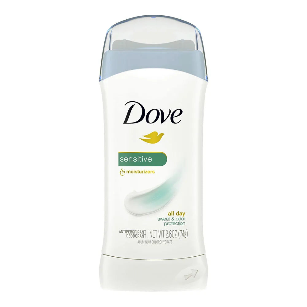 Dove Antiperspirant Deodorant Stick Sensitive Skin Sensitive Skin 2.6Oz (Pack of 12)