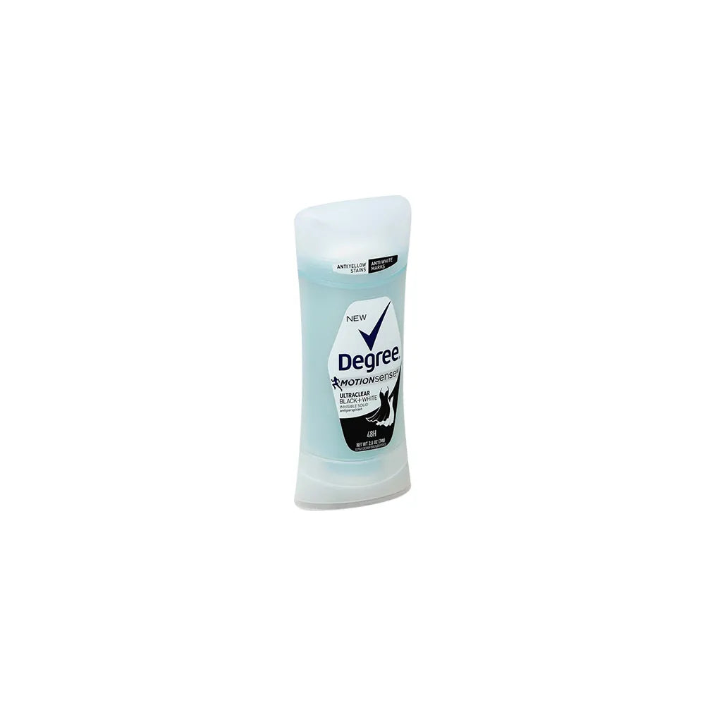 Degree MotionSense UltraClear Black Plus White Antiperspirant Deodorant Stick 2.6Oz (Pack of 12)