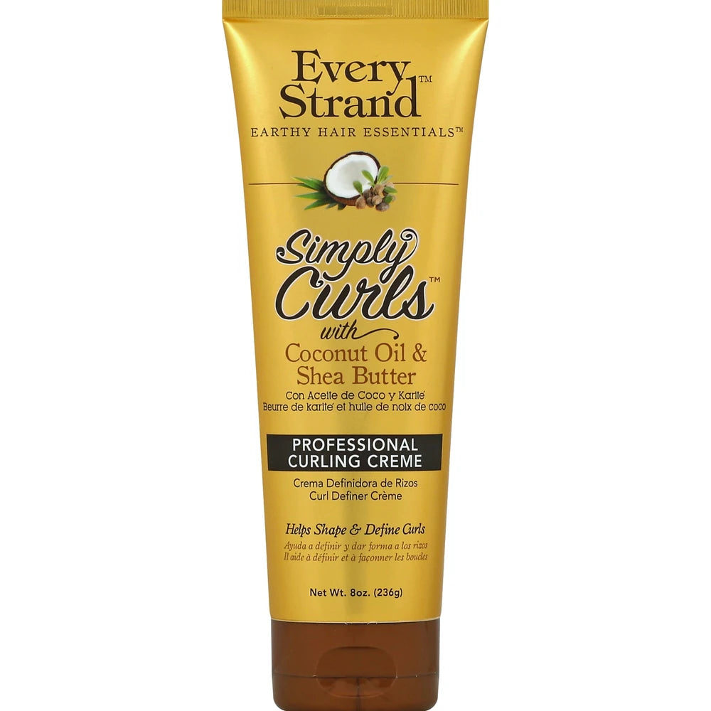 Every Strand Simply Curls Professional Curling Creme 8 oz. Curly Hair Moistur 8 Oz (Pack of 6)