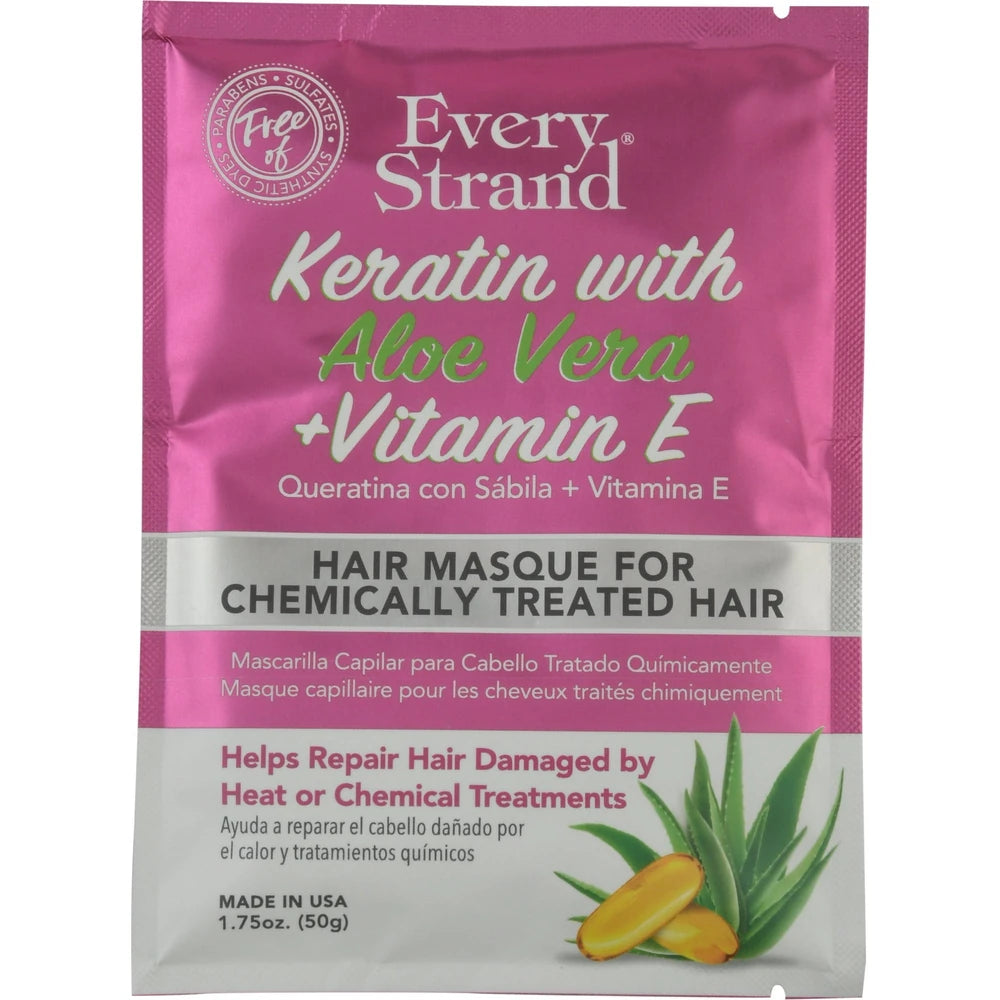 Every Strand Keratin with Aloe + Vitamin E Hair Masque for Chemically Treated Ha 1.75 Oz (Pack of 36)