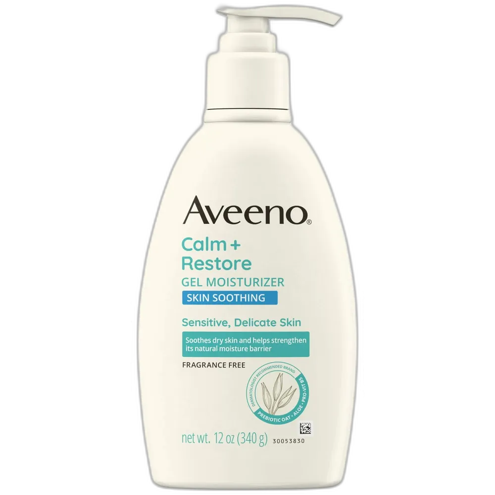 Aveeno Calm + Restore Body Moisturizer Gel for Sensitive Skin 12 Oz (Pack of 12)