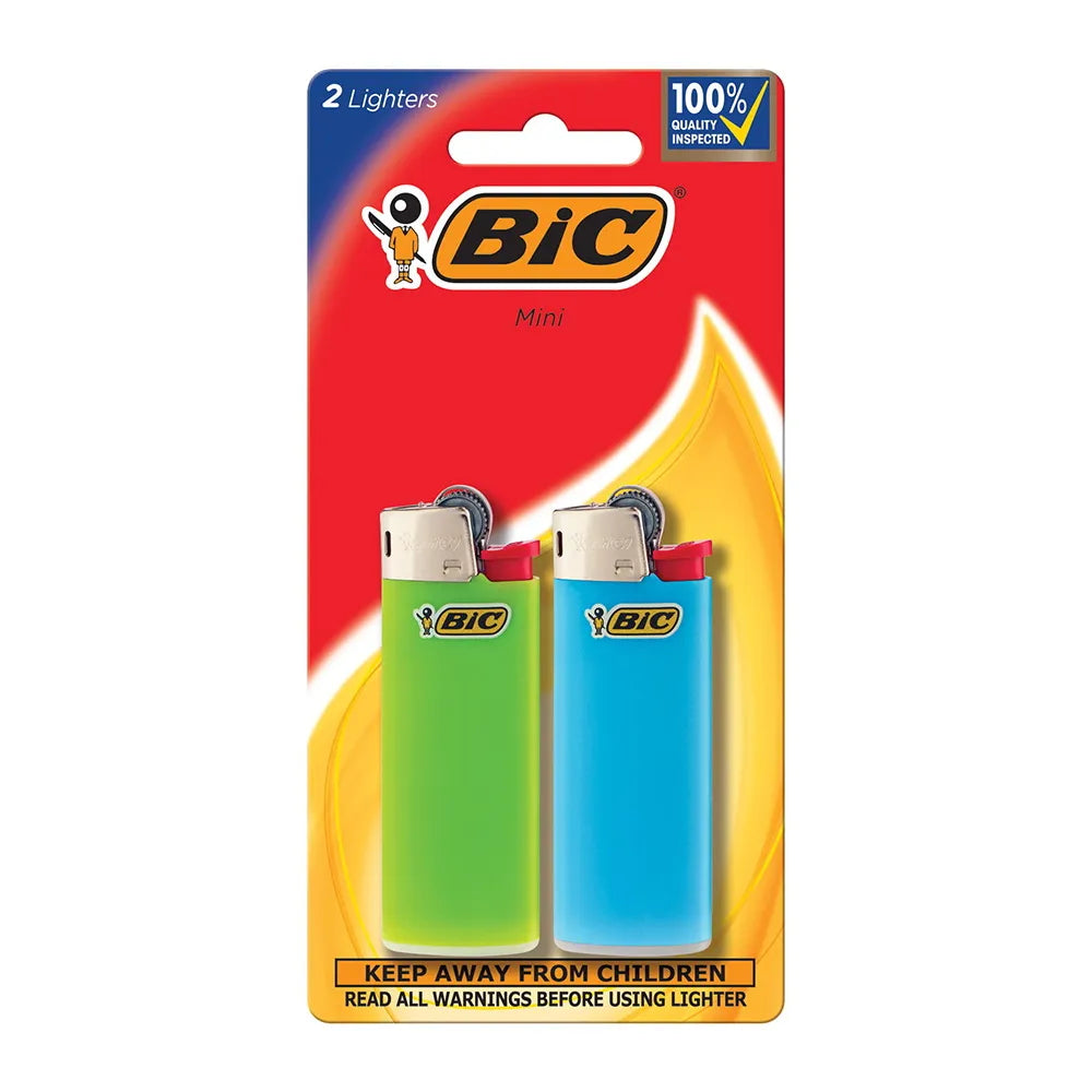 BIC Mini Classic Pocket Lighter Assorted Colors 2 Pack 0.41 oz (Pack of 72)