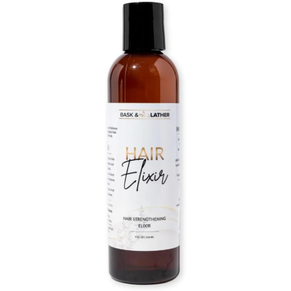 BASK & LATHER Elixir Hair Strengthening Oil with Jamaican Black Castor Oil Adds 4 Fl. Oz (Pack of 12)