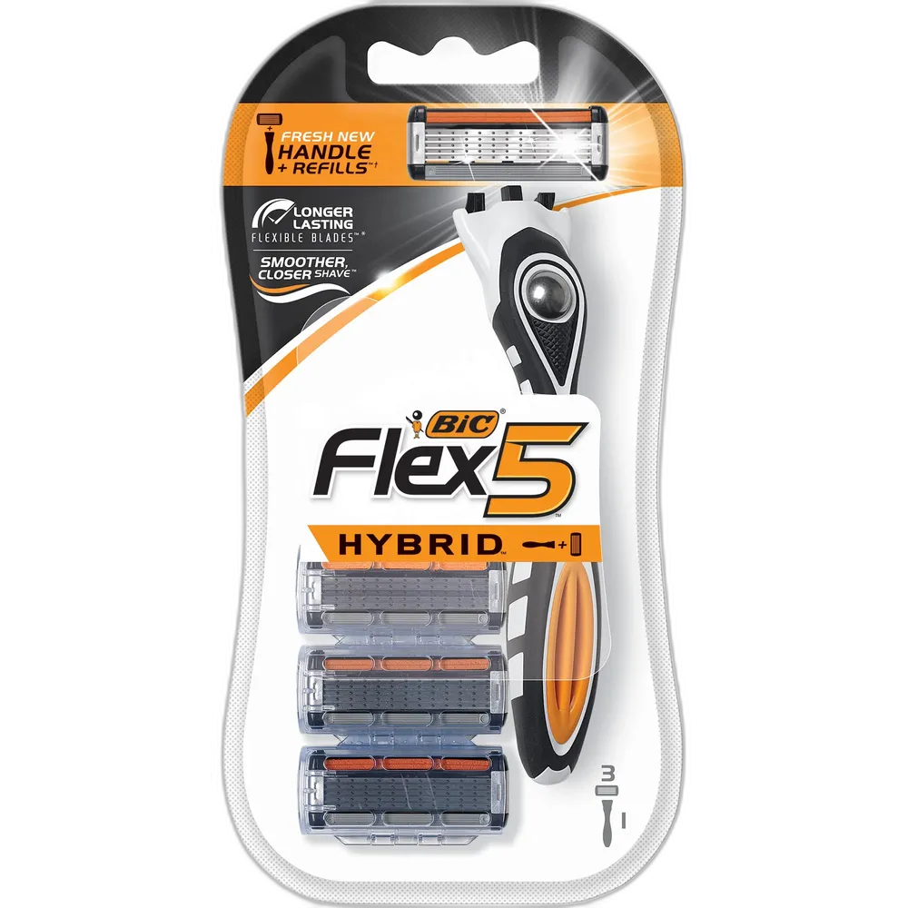 BIC Flex 5 Hybrid Razor 3 Pack2.4oz (Pack of 72)