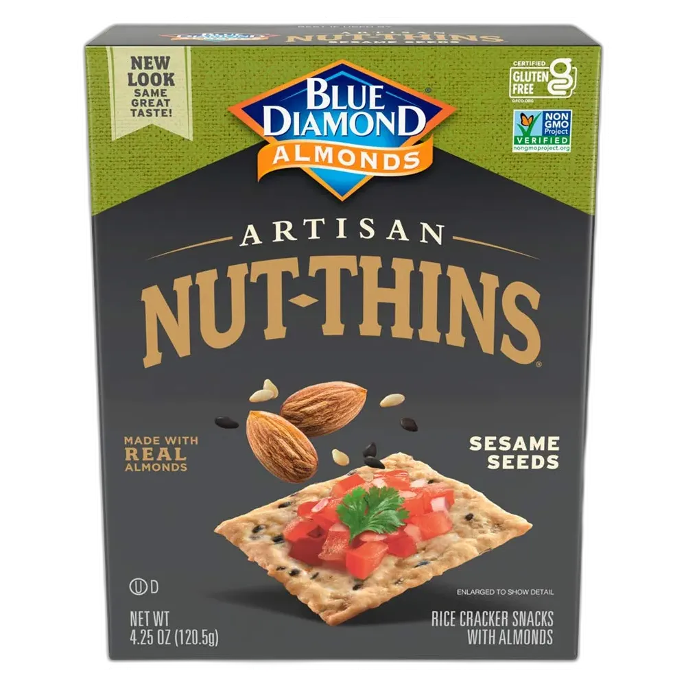 Blue Diamond Nut Thins Sesame 4.25 oz (Pack of 12)