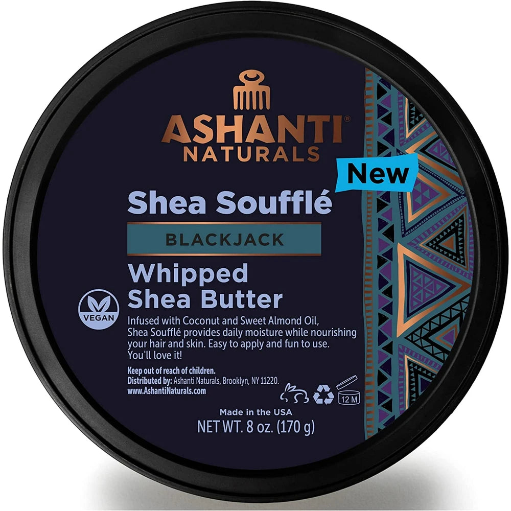 Ashanti Naturals Shea Souffle Black Jack Cream 8 Ounce 8 Oz (Pack of 6)