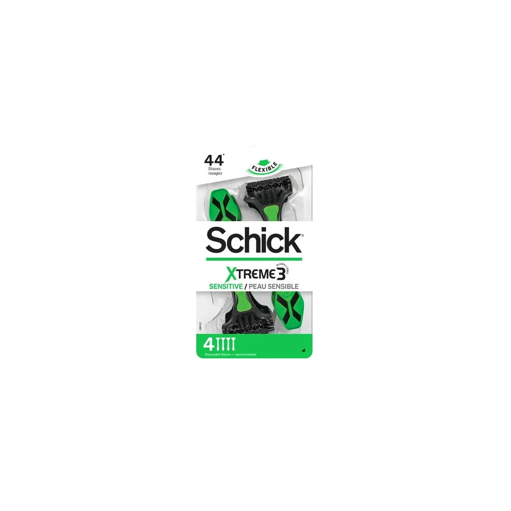 Schick Xtreme 3 Sensitive Skin Triple Blade Disposable Razor 1.4oz (Pack of 12)