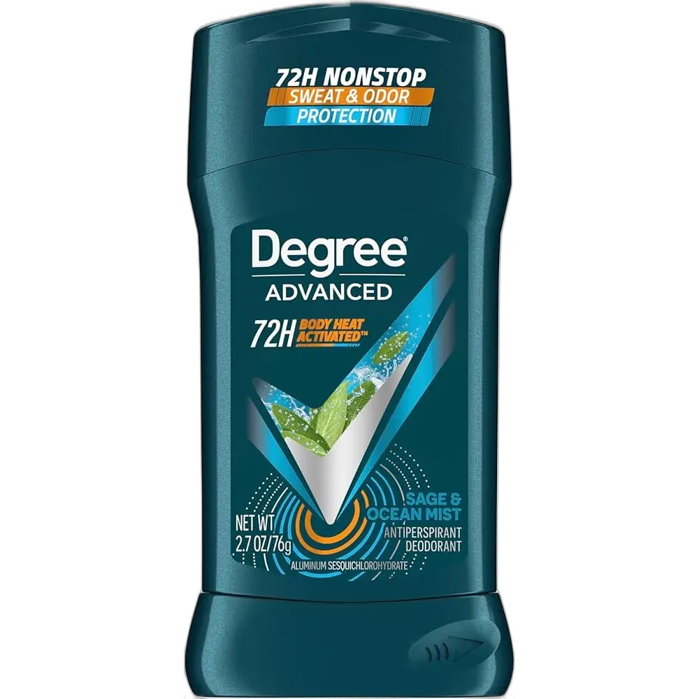 Degree Men Antiperspirant Deodorant Sage & Ocean Mist 72-Hour Sweat and Odor Protection 2.7 Oz (Pack of 12)