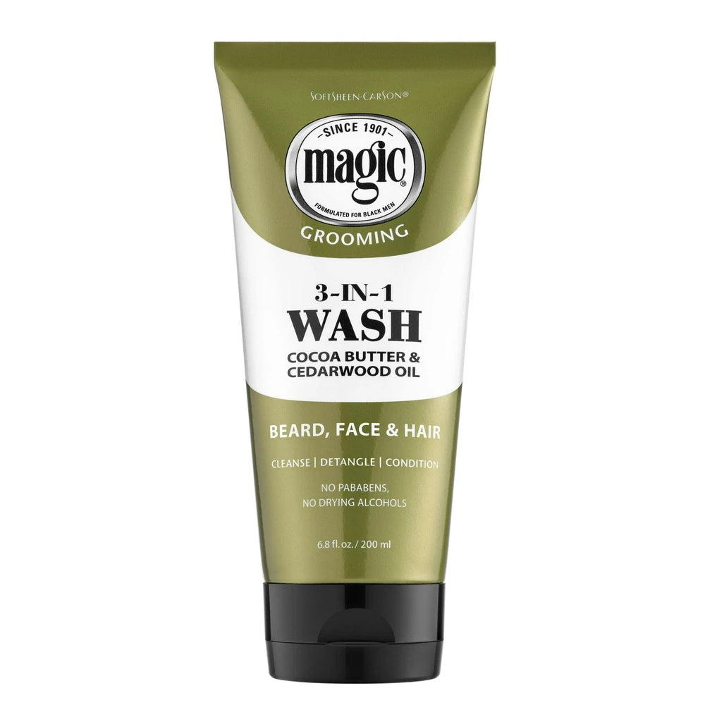 SoftSheen-Carson Magic Clean Products 3-in-1 Beard Wash with Almond Oil 6.8 fl 6.8 Fl. Oz (Pack of 24)