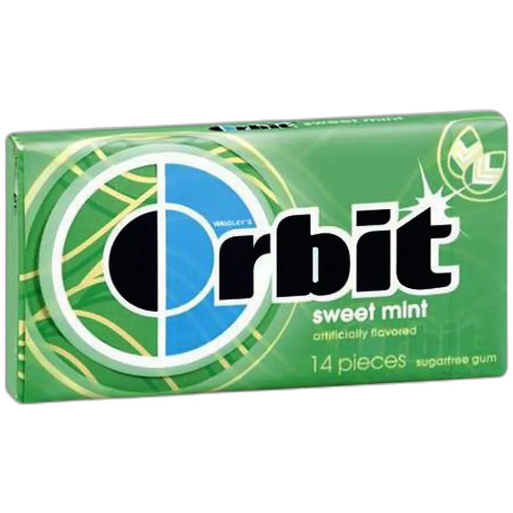 Wrigleys Orbit Sugar Free Chewing Gum Sweet Mint 0.8Oz (Pack of 144)