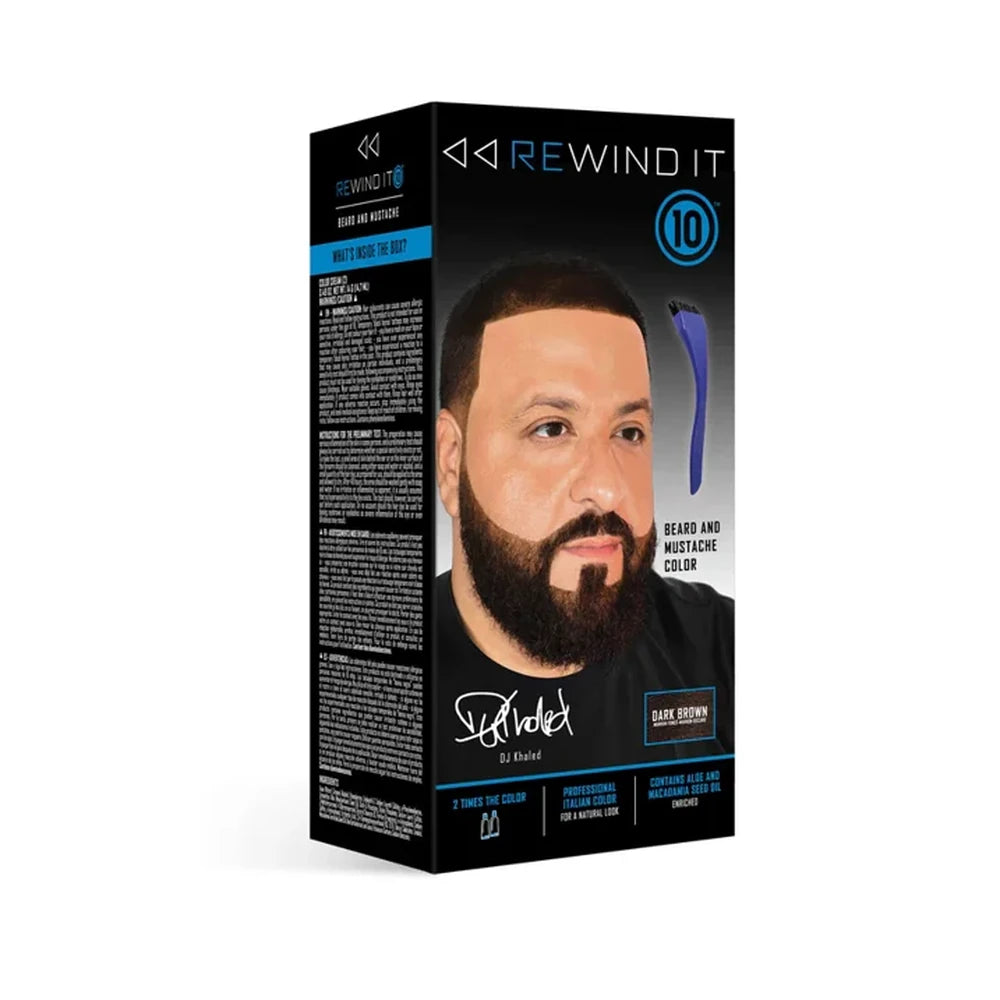 REWIND IT 10 Dark Brown Beard and Mustache Color nan (Pack of 20)