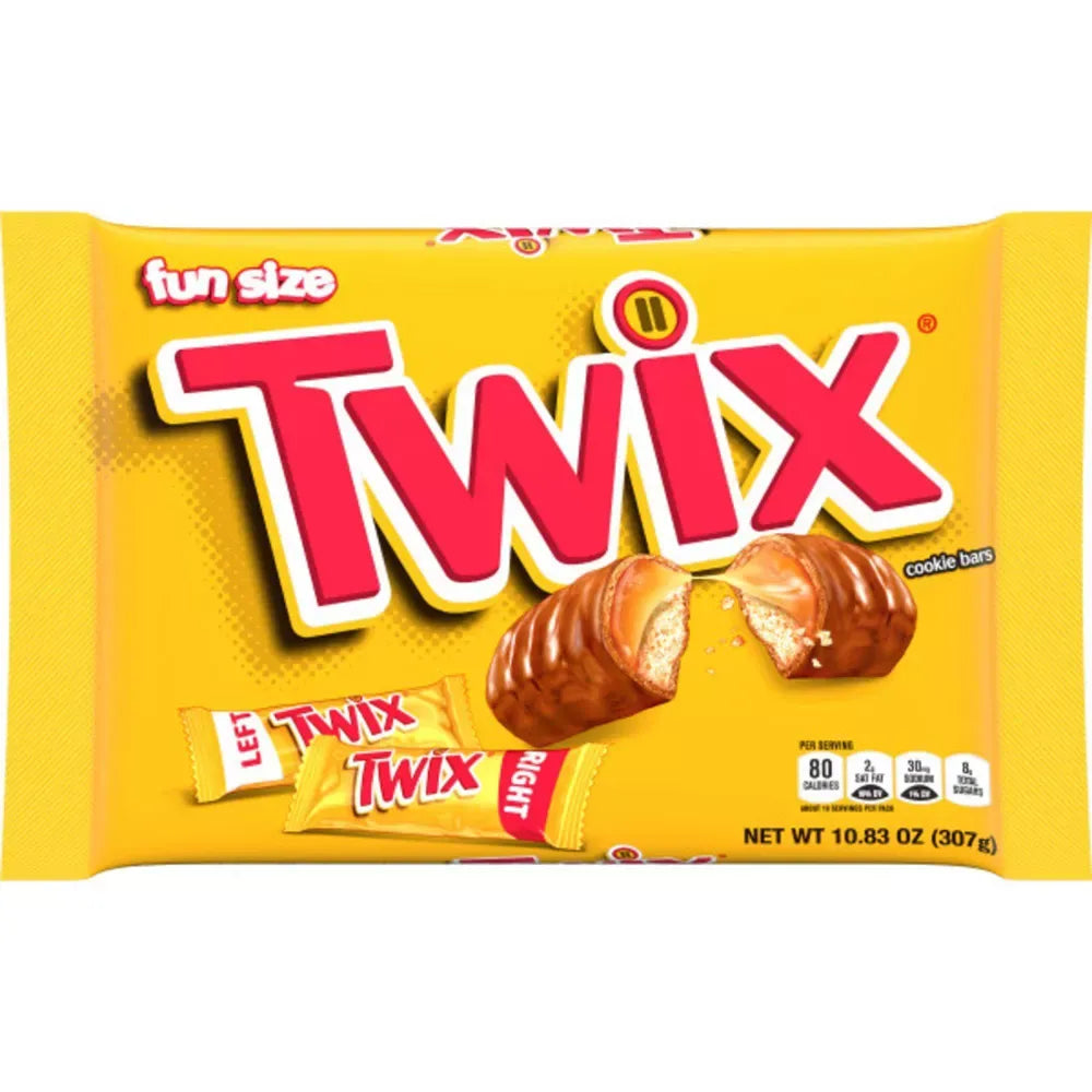 Twix Fun Size Caramel Chocolate Cookie Bars 10.83Oz (Pack of 20)