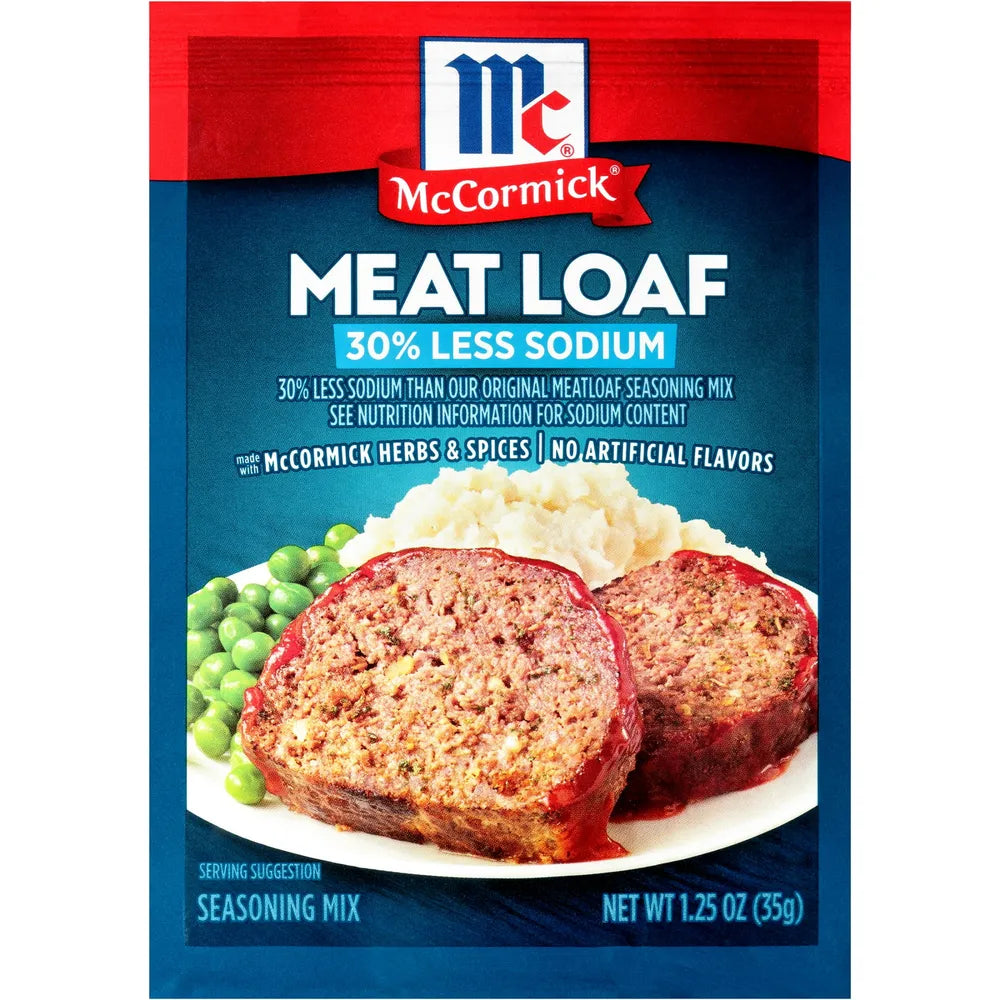Mccormick Meat Loaf Seasoning Mix 30% Less Sodium 1.25Oz (Pack Of 12)