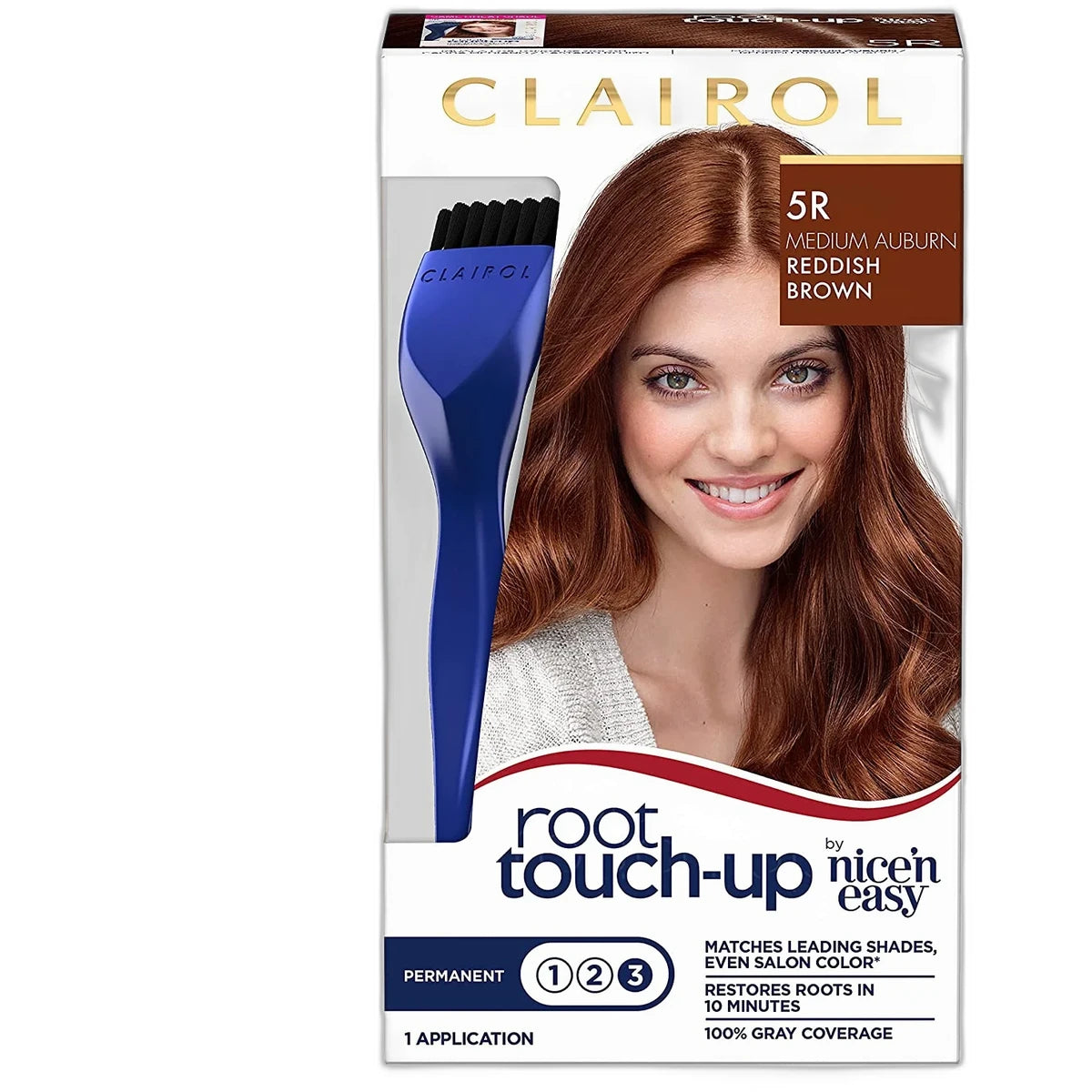 Clairol Nice & Easy Root Touch Up Permanent Hair Color 5R Medium Auburn Reddish Brown 1.1Oz (Pack Of 12)