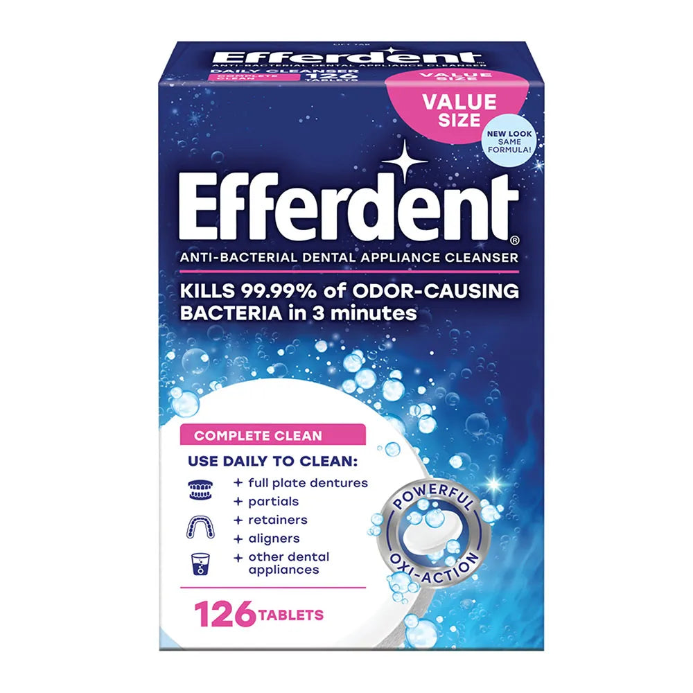 Efferdent Original Anti-Bacterial Denture Cleanser Tablets 92.16oz (Pack of 6)