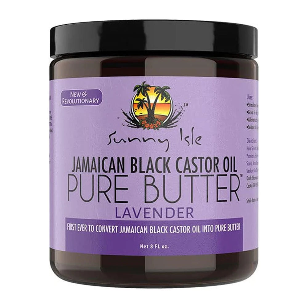 Sunny Isle Jamaican Black Castor Oil Lavender Pure Butter 8 Fl.Oz (Pack of 6)